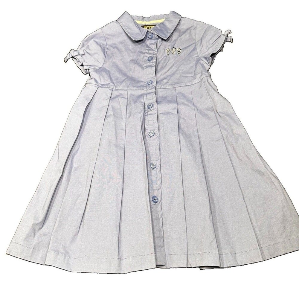 Children’s Place Periwinkle Blue Pleated Embroidered Flowers Dress